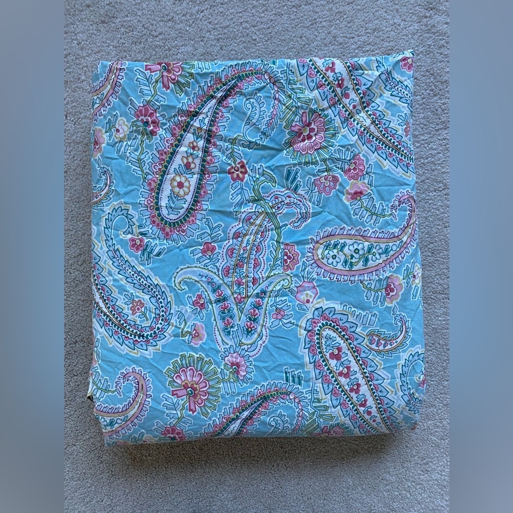POTTERY BARN Blue Paisley Duvet Cover King Size